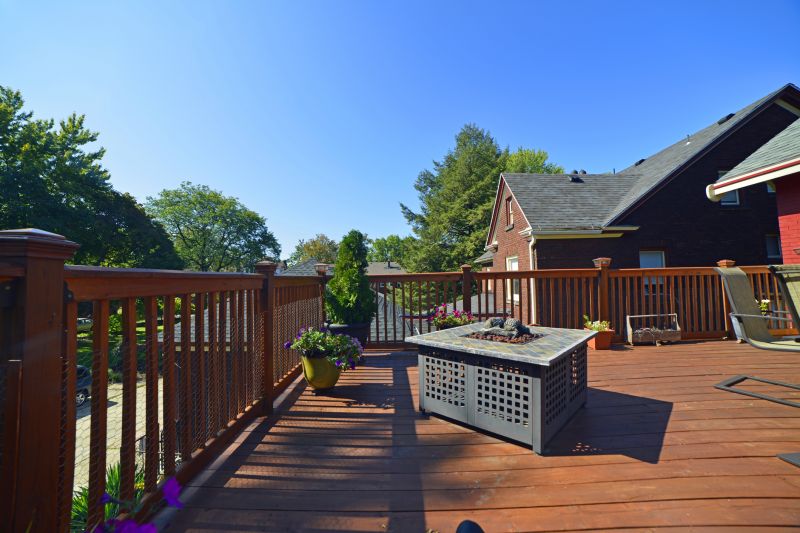 Large deck with fire pit