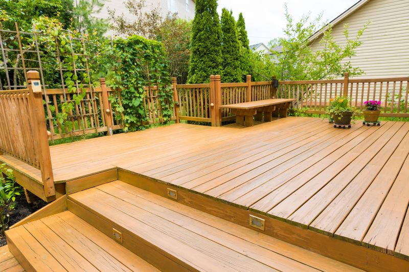 Deck with built-in benches