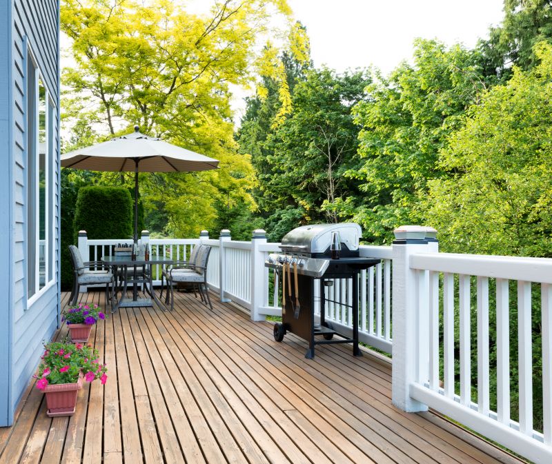 Modern deck with seating area